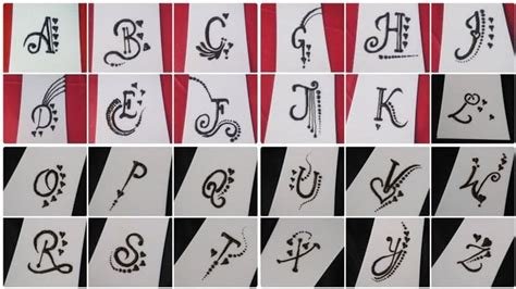 4_Alphabet Mehndi Design A E H K M S Mehndi Design A To Z Letter Tattoo