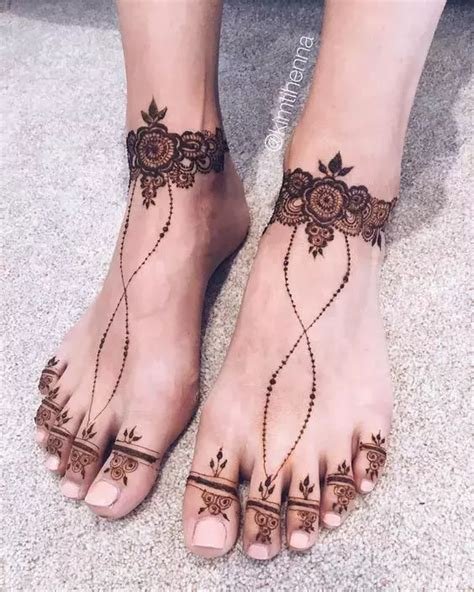 2_25 Stunning Ankle Mehndi Designs  Fabbon