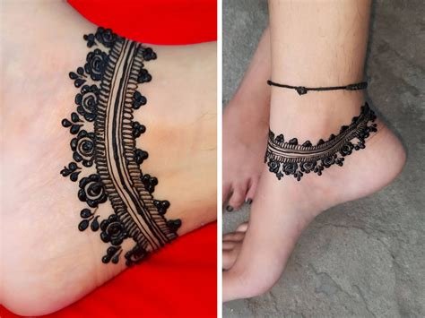 2_15 Anklet Mehndi Designs That You Will Love 2023