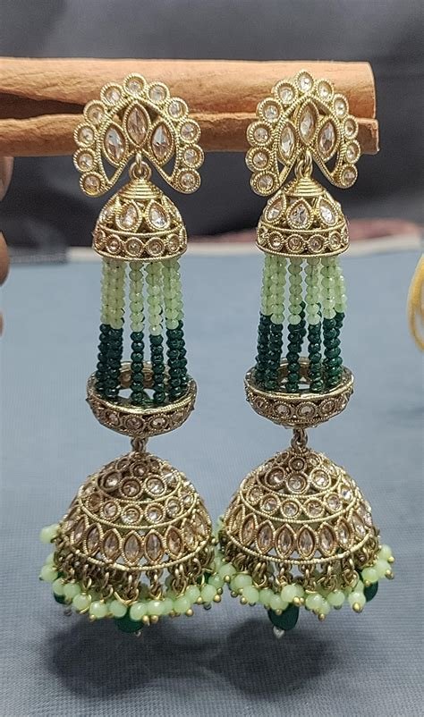 11_Gold heavy earrings sets  Fashion Beauty Mehndi Jewellery Blouse Design