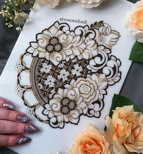 14_35 Beautiful Henna Design Ideas  Dainty Floral Henna