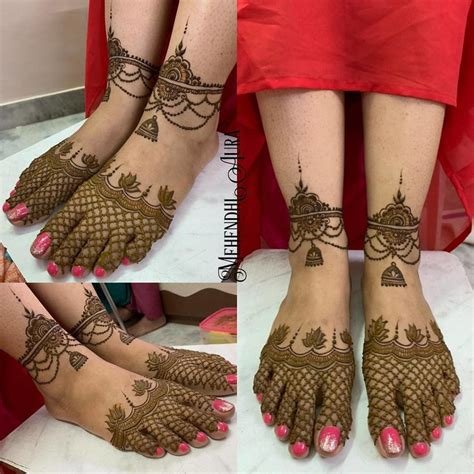1_Feet Henna Design with payal pattern  K4 Fashion
