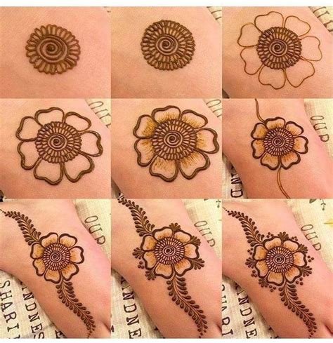 11_Gol Tikki Mehndi With 3 Leaves InBetween  K4 Fashion