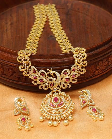 9_Buy Gold Mehndi Necklace Set Online  Jewelry
