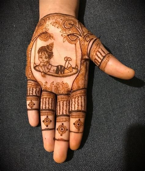 11_46 Beautiful Janmashtami Mehndi Designs 2024