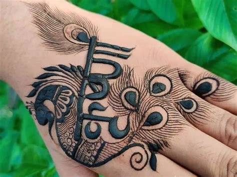 1_Krishna easy and simple mehandi krishna name mehndi latest design