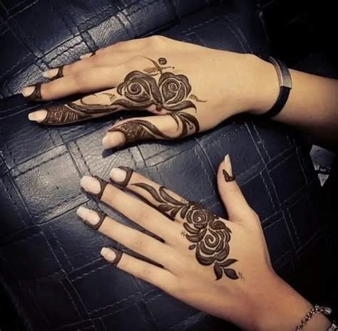 12_Rose Flower Mehndi Design For Back and Front Hand Wow Rose Mehndi