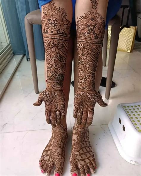 14_Dulhan Mehndi Design Leg and Hand Bridal Elegance