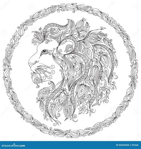 4_Lion Mehndi Tattoo Doodles Style Cartoon Vector  CartoonDealercom