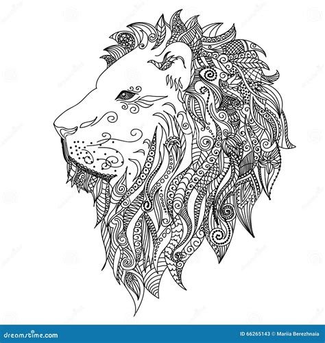 5_Lion Mehndi Tattoo Doodles Style Cartoon Vector  CartoonDealercom
