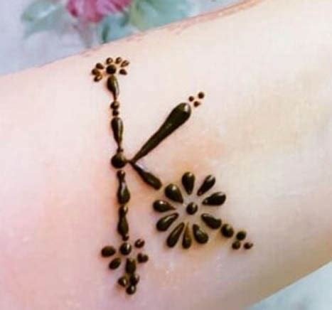 12_Fancy K Letter Henna Tattoo Alphabet K Mehndi Design  ZOHAL