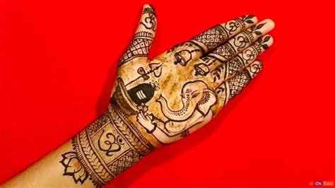 4_Maha Shivratri Simple Mehndi Designs 2024 Shivlinga Mahadev Name