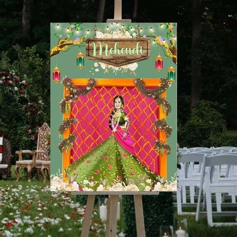 1_Customized Mehendi Welcome Board  Wedding Sign Board  Homafy