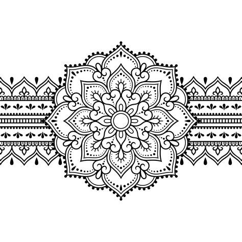 4_Henna mehndi ornamental borders Royalty Free Vector Image