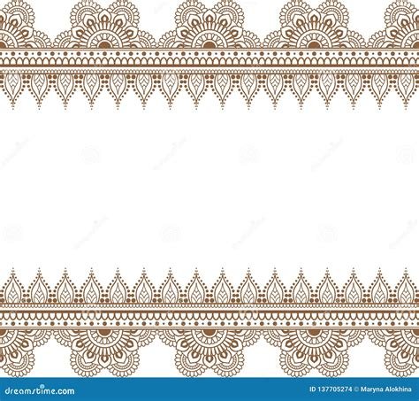 5_Henna mehndi ornamental borders Royalty Free Vector Image