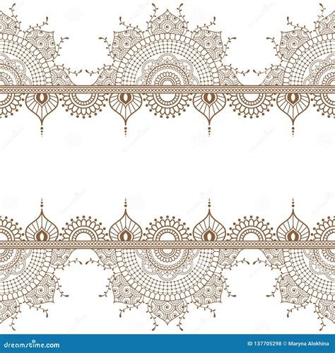 8_Mehndi style ornamental border Free Vector cdr Download  3axisco