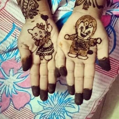 6_Cartoon  Simple Mehndi Designs For Kids They Just Love Them