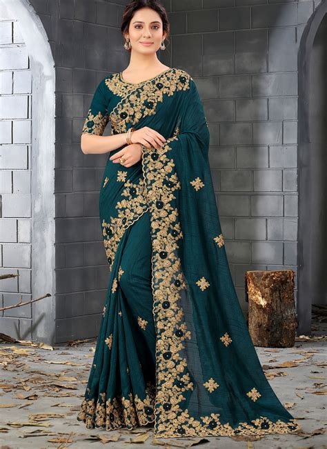 13_Buy Yellow Faux Chiffon Mehndi Trendy Saree Online  Wedding Sarees