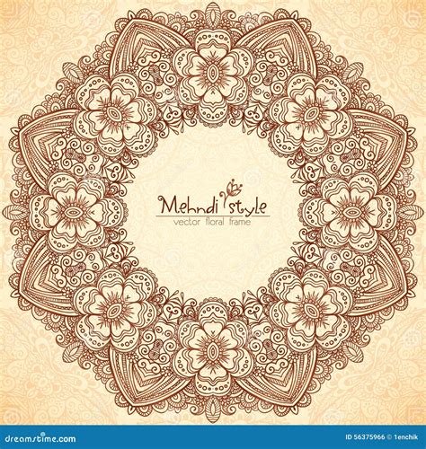 10_Mehndi frames stock vector Illustration of ornament  52198915