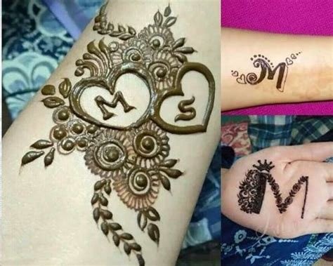 4_10 Expressive M Letter Mehendi Designs In 2023