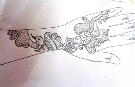 3_Pencil Hand Mehndi Design Drawing  Drawing Easy Mehndi Pencil Sketch