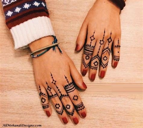 12_50 Simple Finger Mehndi Designs for Front  Back 2021 Finger Henna Ideas