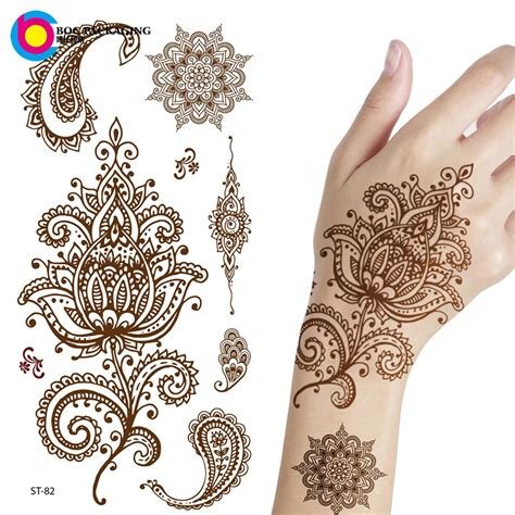 10_Custom Made Floral Henna Mehndi Temporary Tattoo Sticker  Buy Mehndi