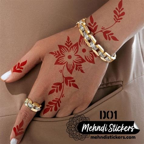 3_D01  Full Hand Mehndi Sticker  Buy Henna Stencil Design  Mehndi Stickers