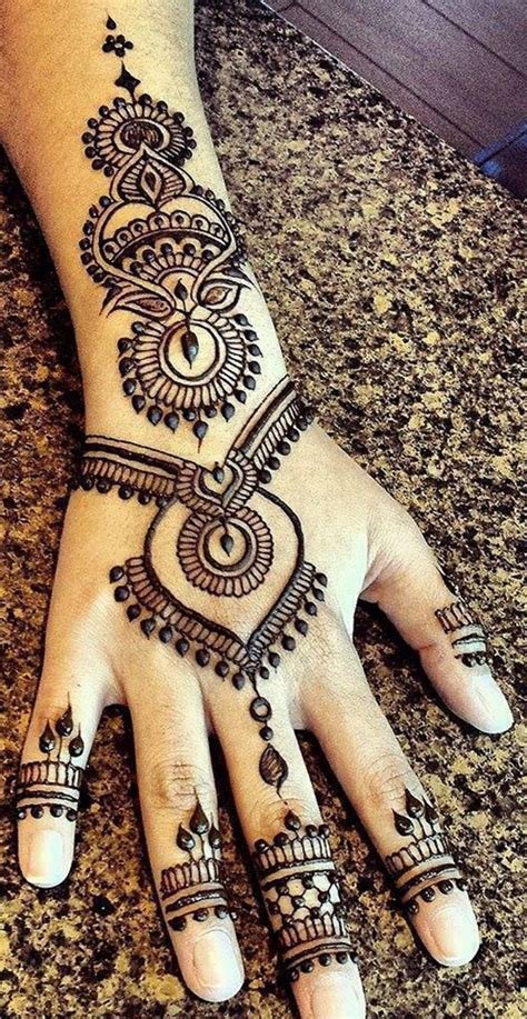 14_Beautiful Jewellery Mehndi Designs for Back Hand  K4 Fashion