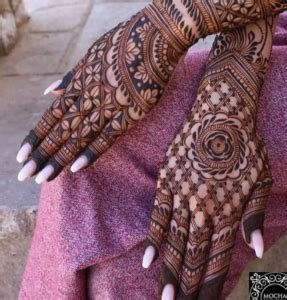 14_Hand Drawn Hand with Mehndi Tribal Ethnic Floral Doodle Pattern with