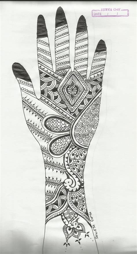 1_How To Draw Mehndi Designs On Paper Step By Step  Design Talk