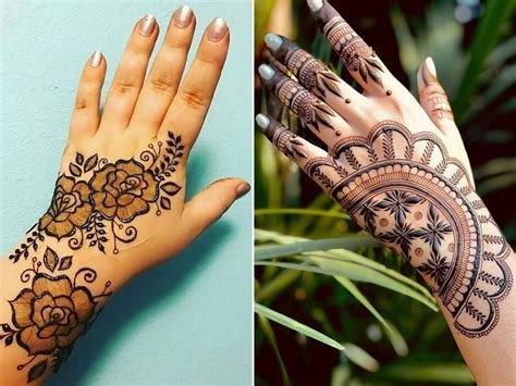 9_Back Hand Floral Mehndi Design  Crayon