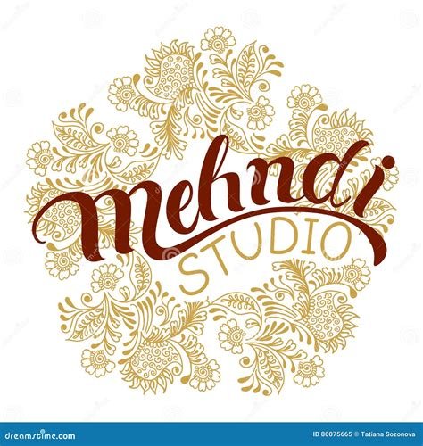 2_Mehndi studio logo stock vector Illustration of ornament  80075665