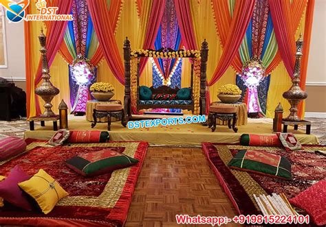 7_Exclusive Mehndi Stage Decor with Swing  DST International