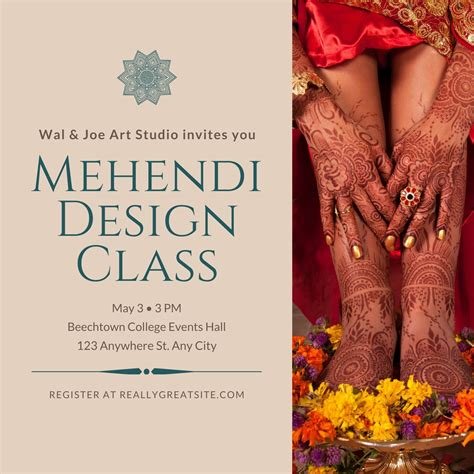 1_Free custom printable Mehndi invitation templates  Canva