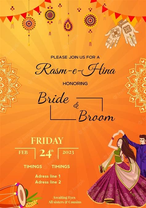 7_Henna Mehndi Card Template Mehndi invitation design Vector
