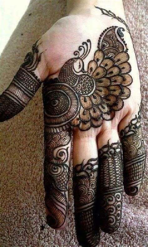 6_Lovely Peacock Arabic Mehndi Design  Peacock Arabic Mehndi Designs