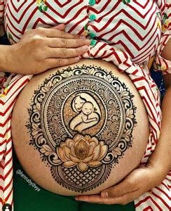 4_Top 15 Pregnancy Belly Mehndi Designs to Inspire 2020