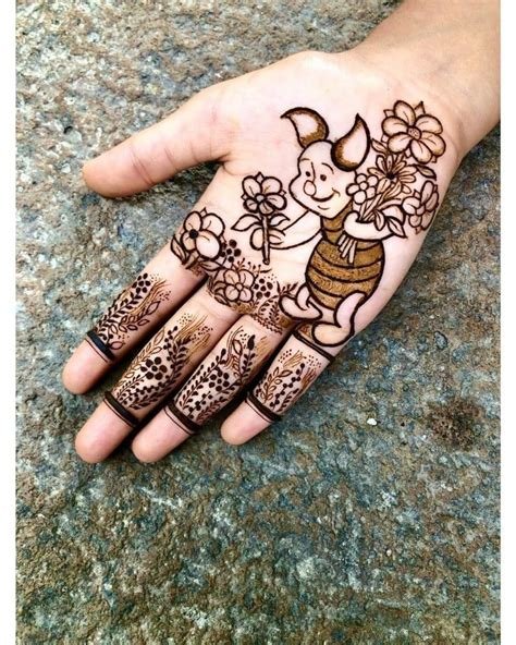 13_Cartoon  Simple Mehndi Designs For Kids They Just Love Them