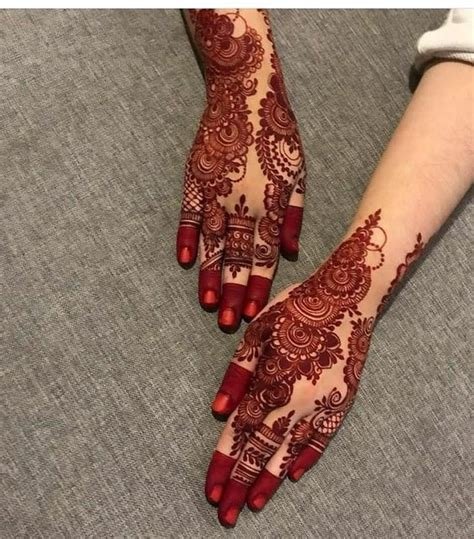 11_Latest Red Mehndi Design For Full Hands