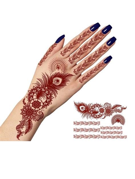 5_Red Mehndi Design  Crayon