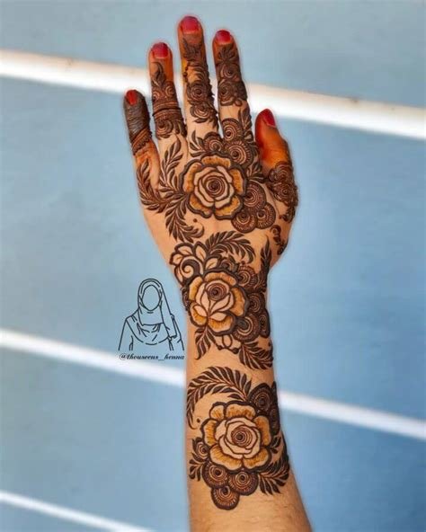 7_Rose Flower Mehndi Design Front Hand  Design Talk
