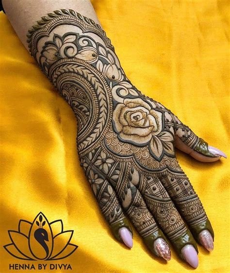 1_12 Rose Design Mehndi Ideas for the Bride and Her Besties