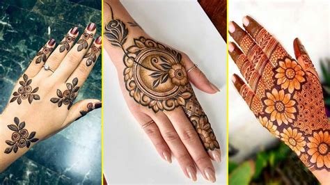 9_Back Hand Floral Mehndi Design  Crayon