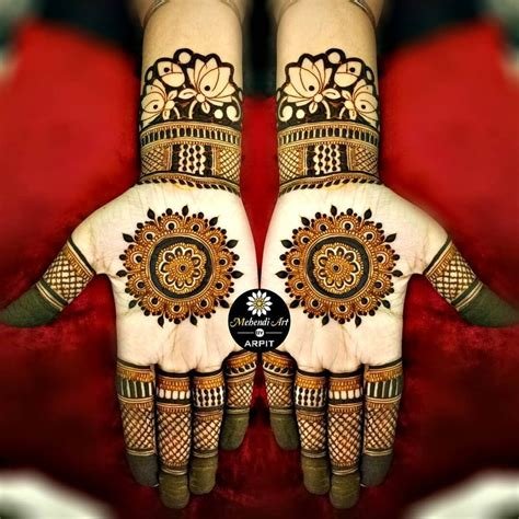 13_Half Hand Mehndi Designs For Brides  Bridesmaids  front hand 6  K4