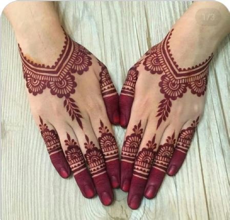 4_Red mehndi design  Simple Craft Idea