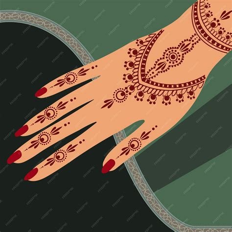 4_Henna floral mehndi vector hand illustration design henna hands vector