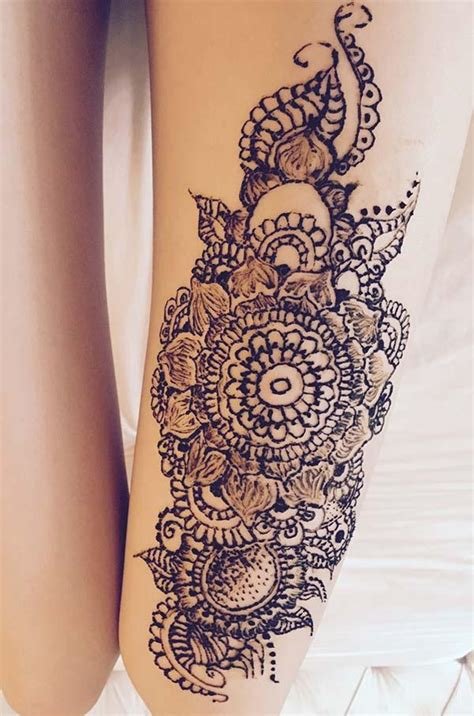 2_Henna Mehndi tattoo designs idea for thigh  Tattoos Art Ideas