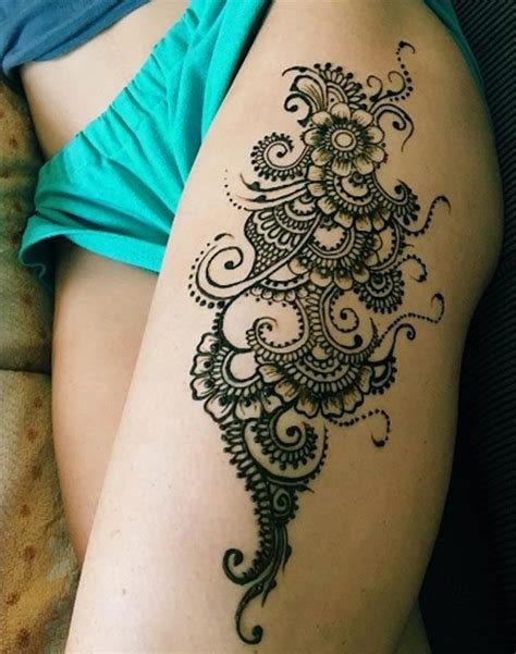 4_Henna Mehndi tattoo designs idea for thigh  Tattoos Ideas