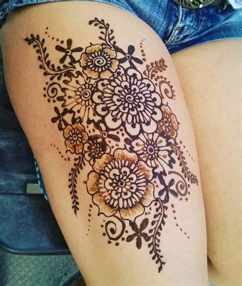 7_Henna Mehndi tattoo designs idea for thigh  Tattoos Ideas